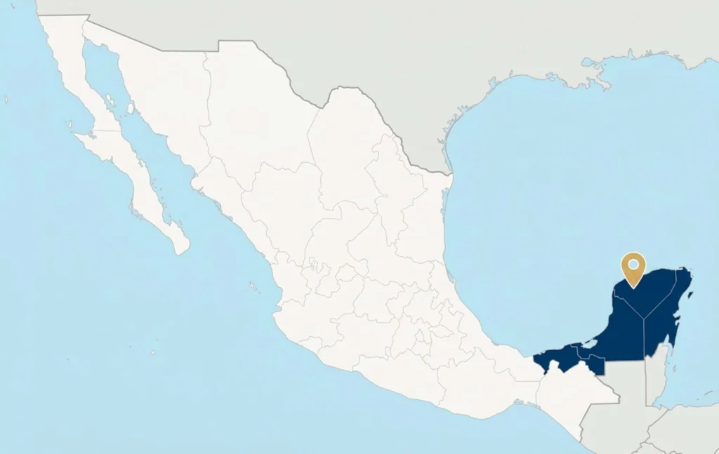 Mapa de cobertura DG Transporte Peninsular — Yucatán Campeche Quintana Roo Tabasco